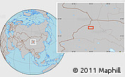 Gray Location Map of the area around 41° 16' 52" N, 96° 7' 30" E