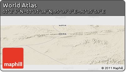 Shaded Relief Panoramic Map of the Area around 41° 16' 52" N, 96° 7' 30" E