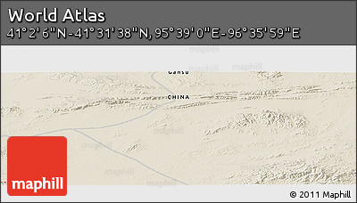 Shaded Relief Panoramic Map of the Area around 41° 16' 52" N, 96° 7' 30" E