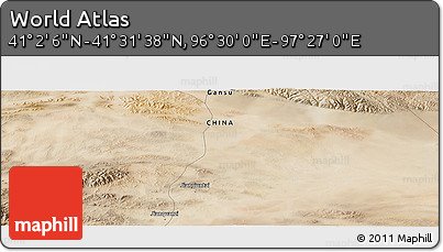 Satellite Panoramic Map of the Area around 41° 16' 52" N, 96° 58' 29" E