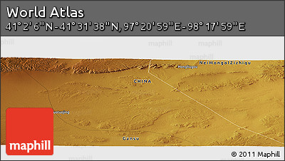 Physical Panoramic Map of the Area around 41° 16' 52" N, 97° 49' 29" E