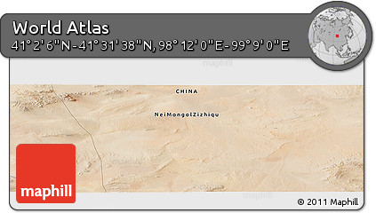 Satellite Panoramic Map of the Area around 41° 16' 52" N, 98° 40' 30" E