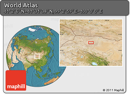 Satellite Location Map of the Area around 41° 16' 52" N, 99° 31' 30" E