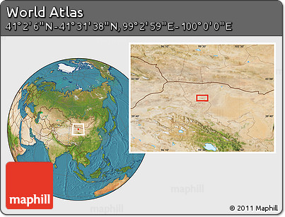 Satellite Location Map of the Area around 41° 16' 52" N, 99° 31' 30" E