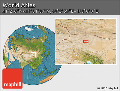 Satellite Location Map of the Area around 41° 16' 52" N, 99° 31' 30" E