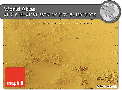 Physical Map of the Area around 41° 16' 52" N, 99° 31' 30" E
