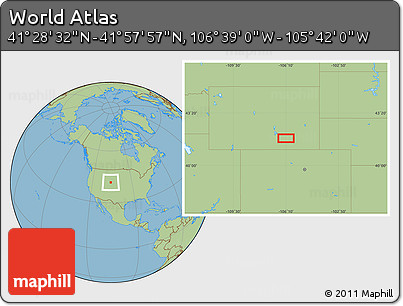 Savanna Style Location Map of the Area around 41° 43' 14" N, 106° 10' 30" W