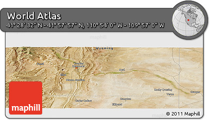 Satellite Panoramic Map of the Area around 41° 43' 14" N, 110° 25' 30" W