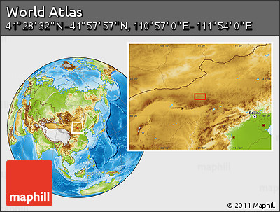 Physical Location Map of the Area around 41° 43' 14" N, 111° 25' 30" E