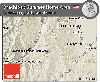 Shaded Relief Map of Brachipad Summer Home Area