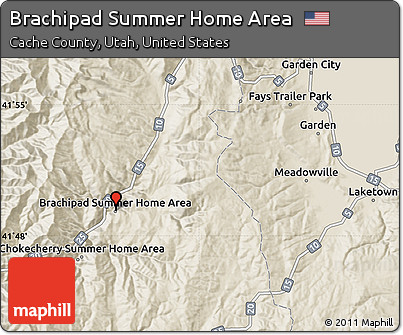 Shaded Relief Map of Brachipad Summer Home Area