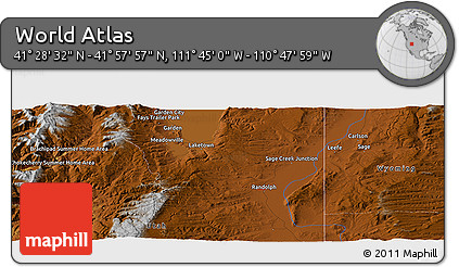Physical Panoramic Map of the Area around 41° 43' 14" N, 111° 16' 30" W
