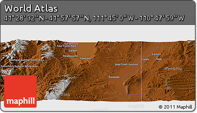 Physical Panoramic Map of the Area around 41° 43' 14" N, 111° 16' 30" W