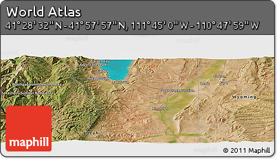 Satellite Panoramic Map of the Area around 41° 43' 14" N, 111° 16' 30" W