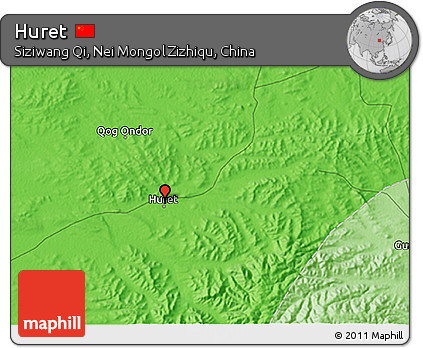 Political 3D Map of Huret
