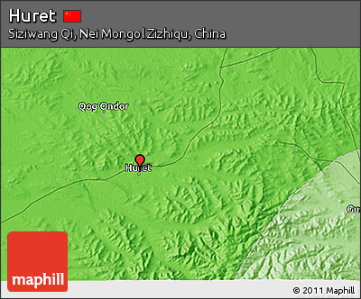 Political 3D Map of Huret