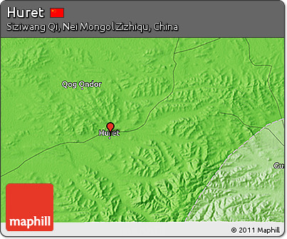 Political 3D Map of Huret