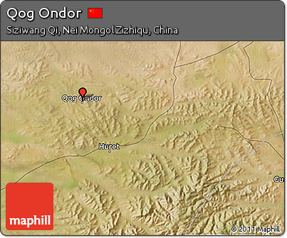 Satellite 3D Map of Qog Ondor
