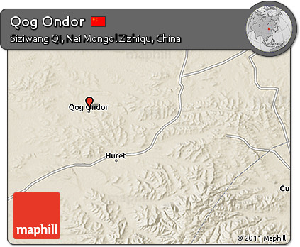 Shaded Relief 3D Map of Qog Ondor