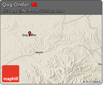 Shaded Relief 3D Map of Qog Ondor