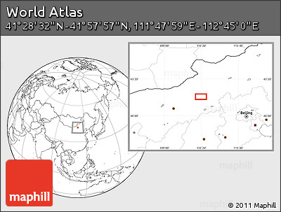 Blank Location Map of the Area around 41° 43' 14" N, 112° 16' 30" E