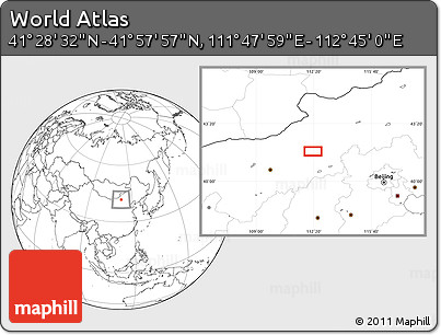 Blank Location Map of the Area around 41° 43' 14" N, 112° 16' 30" E