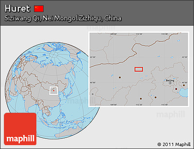 Gray Location Map of Huret