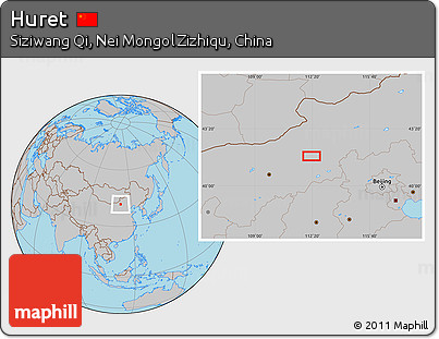 Gray Location Map of Huret