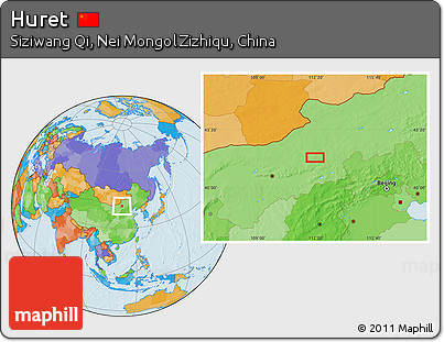 Political Location Map of Huret