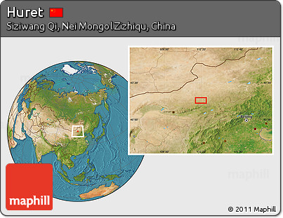 Satellite Location Map of Huret