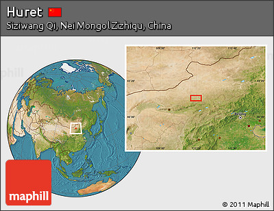 Satellite Location Map of Huret