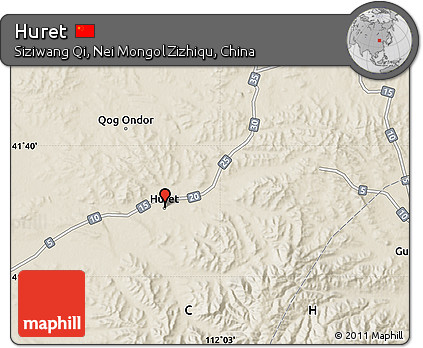Shaded Relief Map of Huret