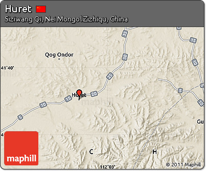 Shaded Relief Map of Huret