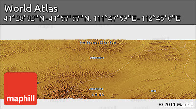 Physical Panoramic Map of the Area around 41° 43' 14" N, 112° 16' 30" E