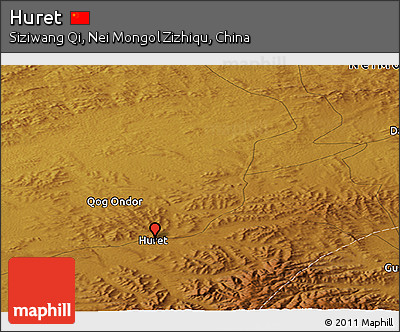 Physical Panoramic Map of Huret