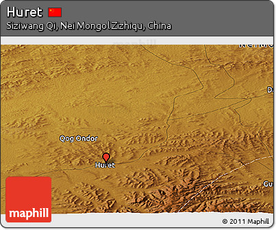 Physical Panoramic Map of Huret