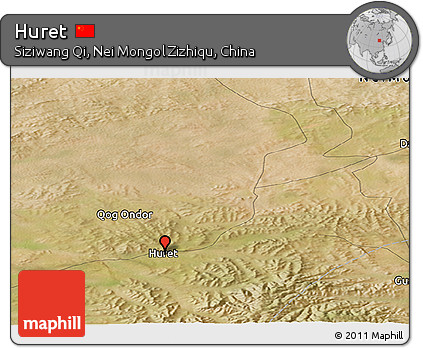 Satellite Panoramic Map of Huret