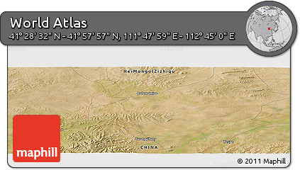 Satellite Panoramic Map of the Area around 41° 43' 14" N, 112° 16' 30" E