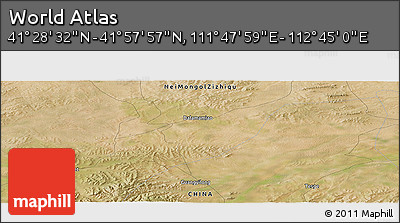 Satellite Panoramic Map of the Area around 41° 43' 14" N, 112° 16' 30" E