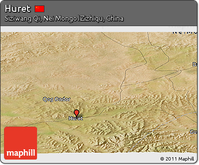 Satellite Panoramic Map of Huret