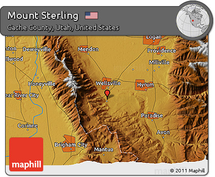 Physical 3D Map of Mount Sterling