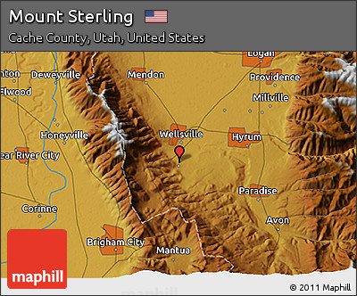 Physical 3D Map of Mount Sterling