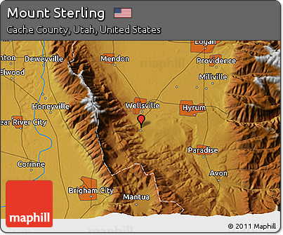 Physical 3D Map of Mount Sterling