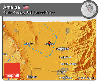 Political 3D Map of Amalga