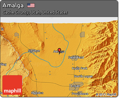 Political 3D Map of Amalga