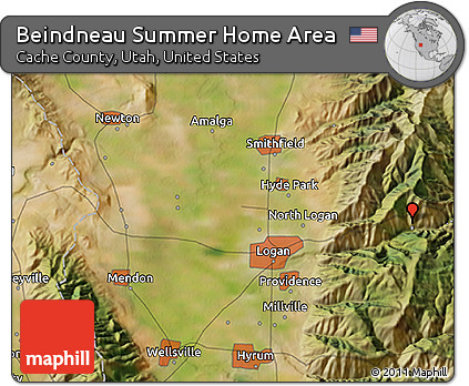 Satellite 3D Map of Beindneau Summer Home Area