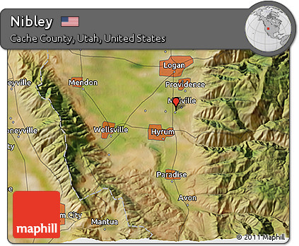 Satellite 3D Map of Nibley