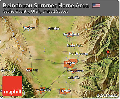 Satellite 3D Map of Beindneau Summer Home Area