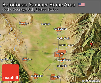 Satellite 3D Map of Beindneau Summer Home Area