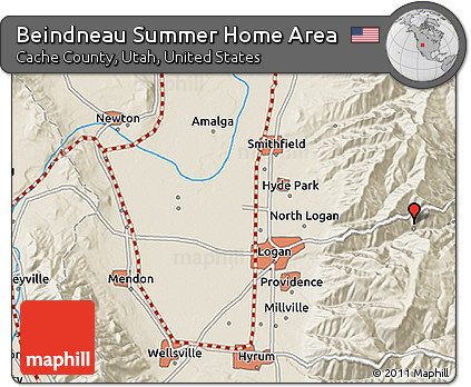 Shaded Relief 3D Map of Beindneau Summer Home Area